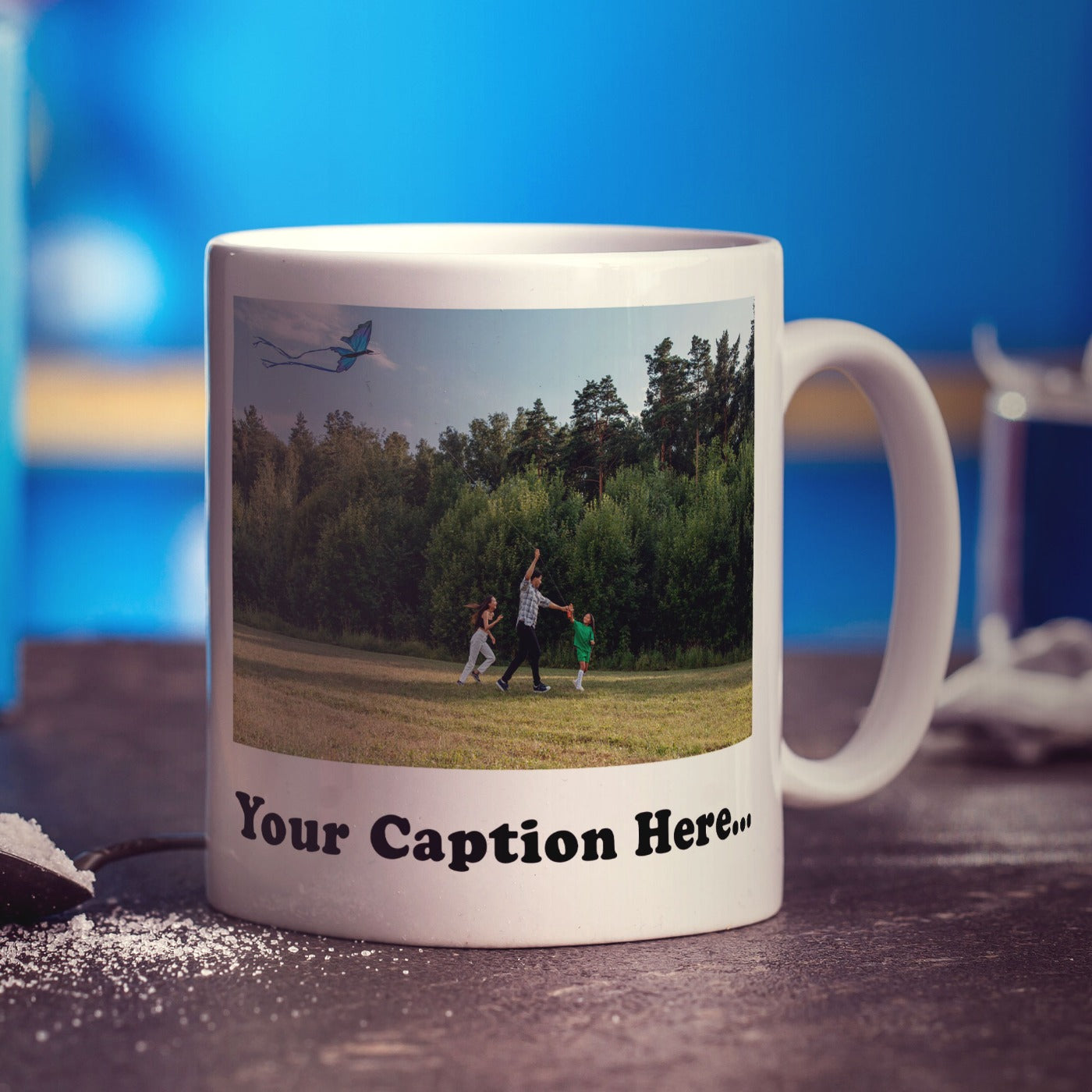 Photo Mug with Caption and Message