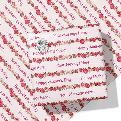 Pink Floral Mother's Day Message Wrapping Paper