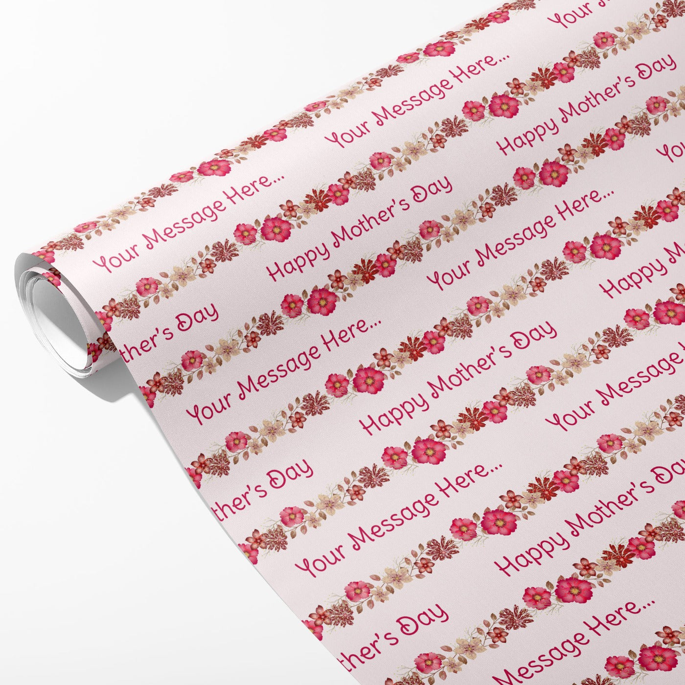 Pink Floral Mother's Day Message Wrapping Paper
