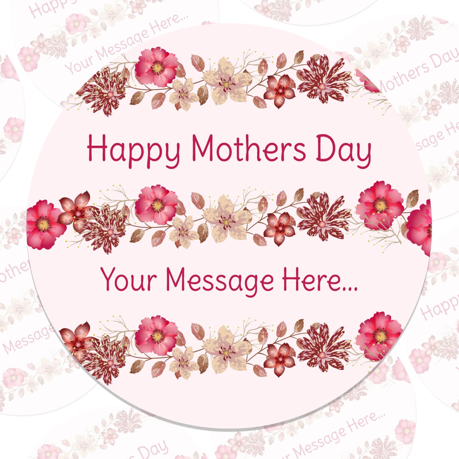 Pink Floral Mothers Day Message Stickers