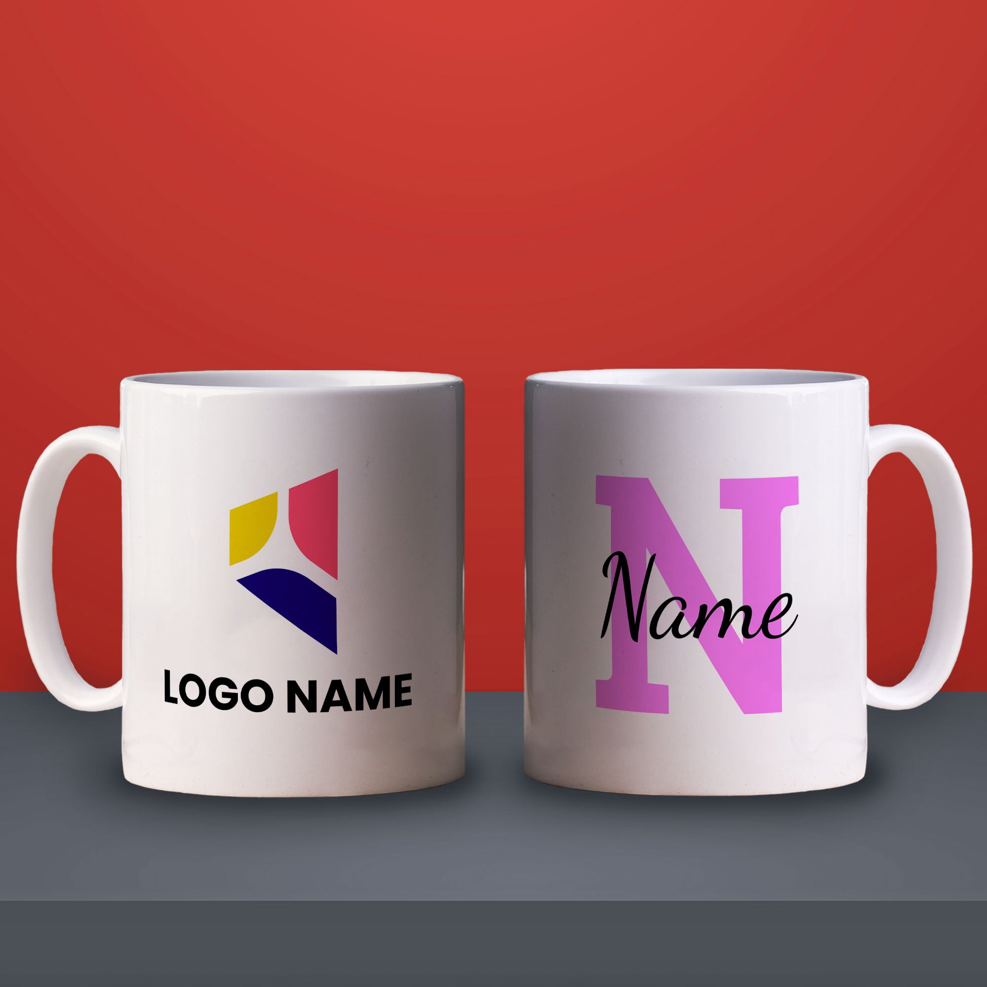 Promotional Name and Initial Mug with Logo
