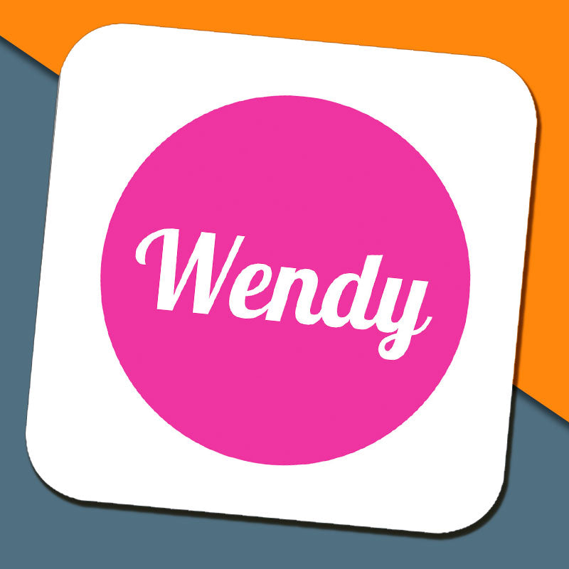 Pink Name Coaster by Jessica Peppin
