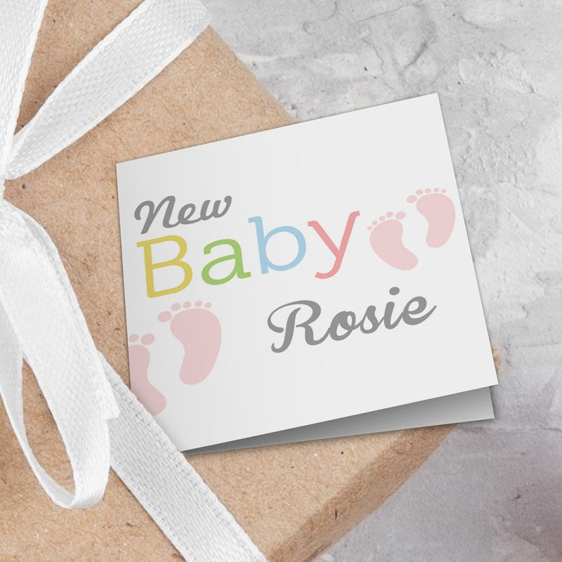 Pink New Baby Gift Tags Addon