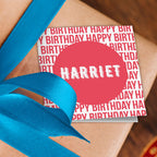 Pink Repeat Happy Birthday Gift Tags