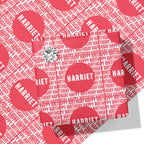 Pink Repeat Happy Birthday Name Wrapping Paper