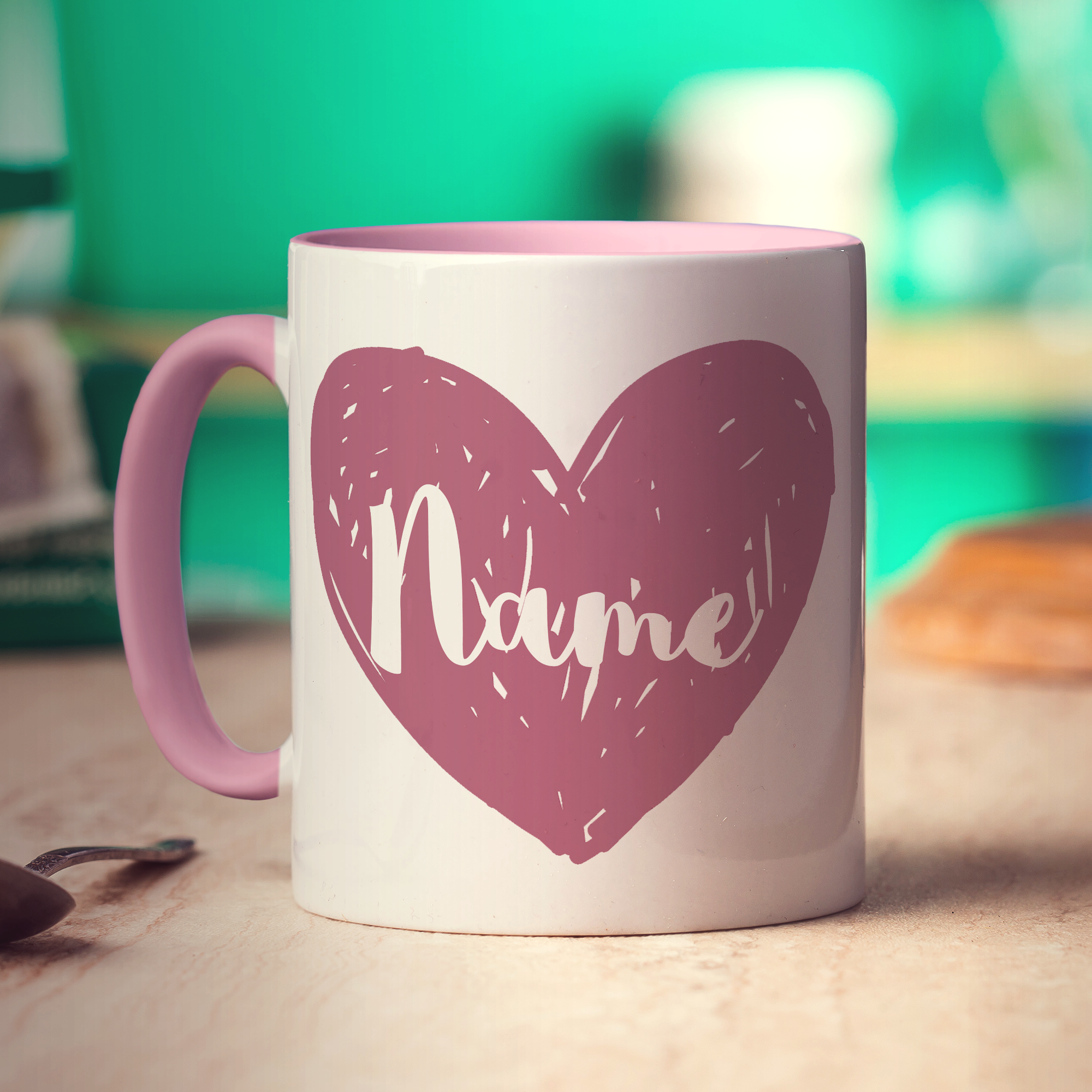 Bridesmaid Heart Name Mug - Standard 330ml (11oz) / Pink