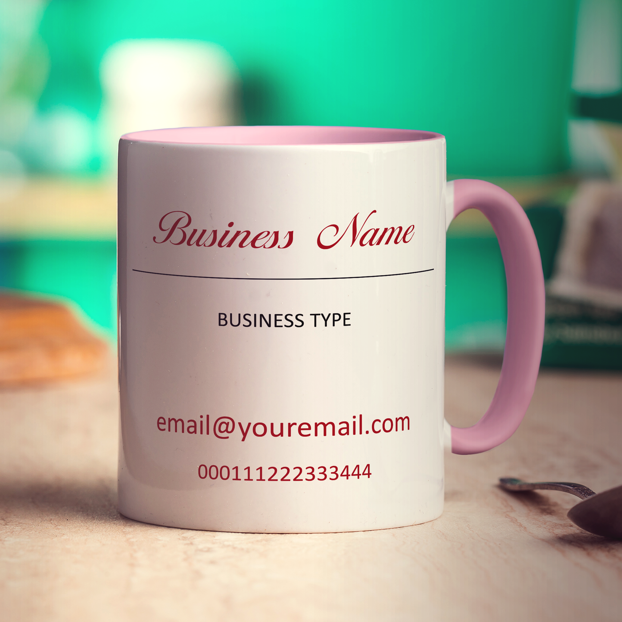 Promotional Mug with Fancy Type