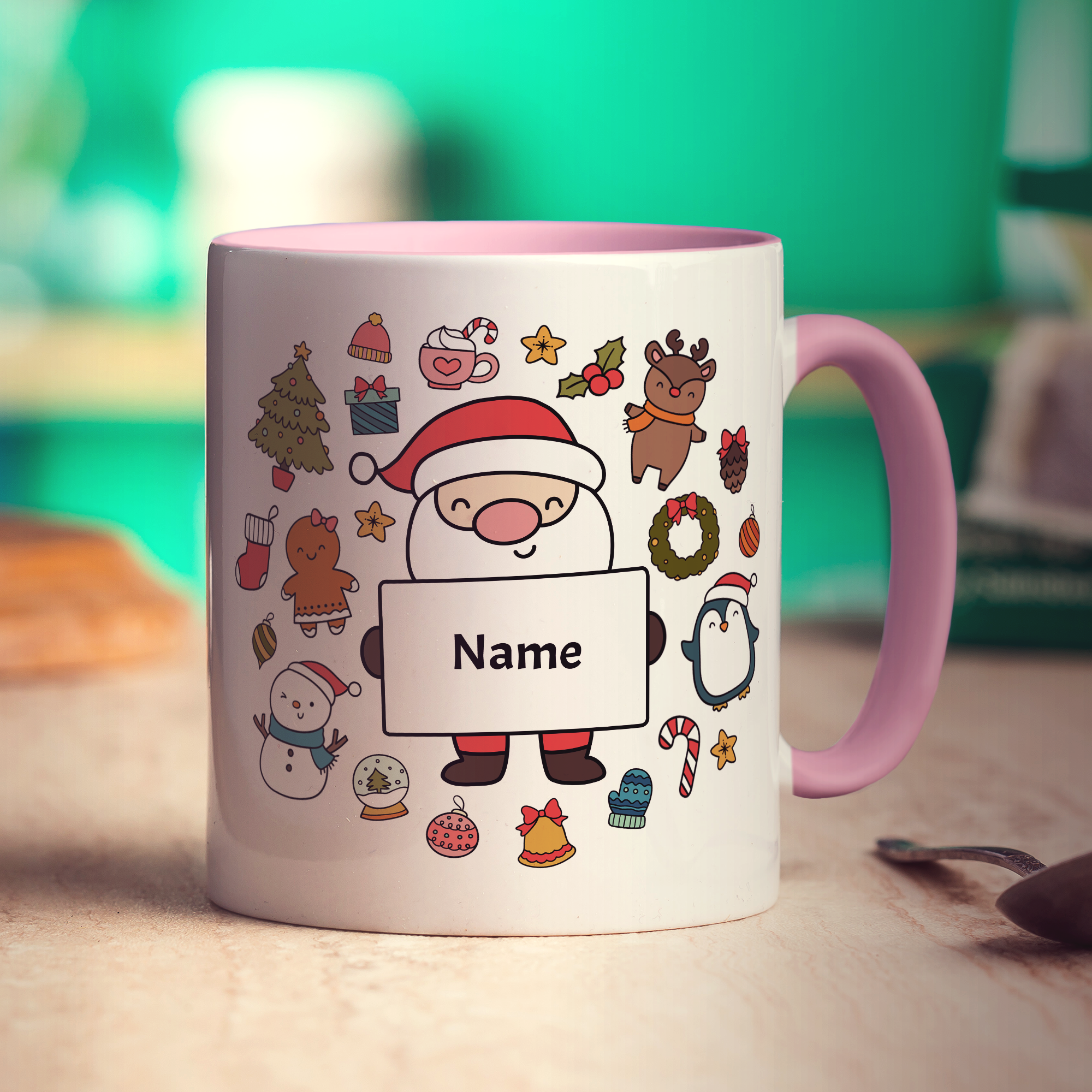 Christmas Santa Sign Name Mug