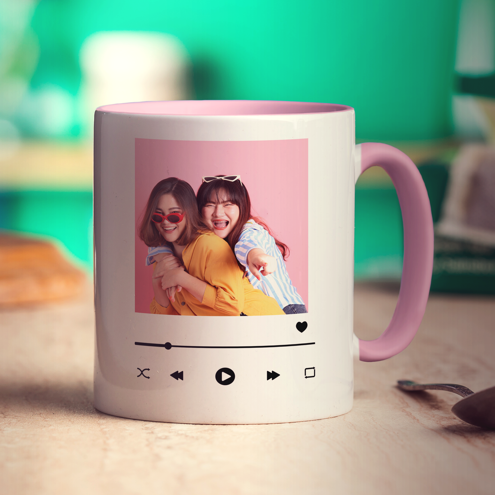 Music Player Personalised Photo Mug - Standard 330ml (11oz) / Pink