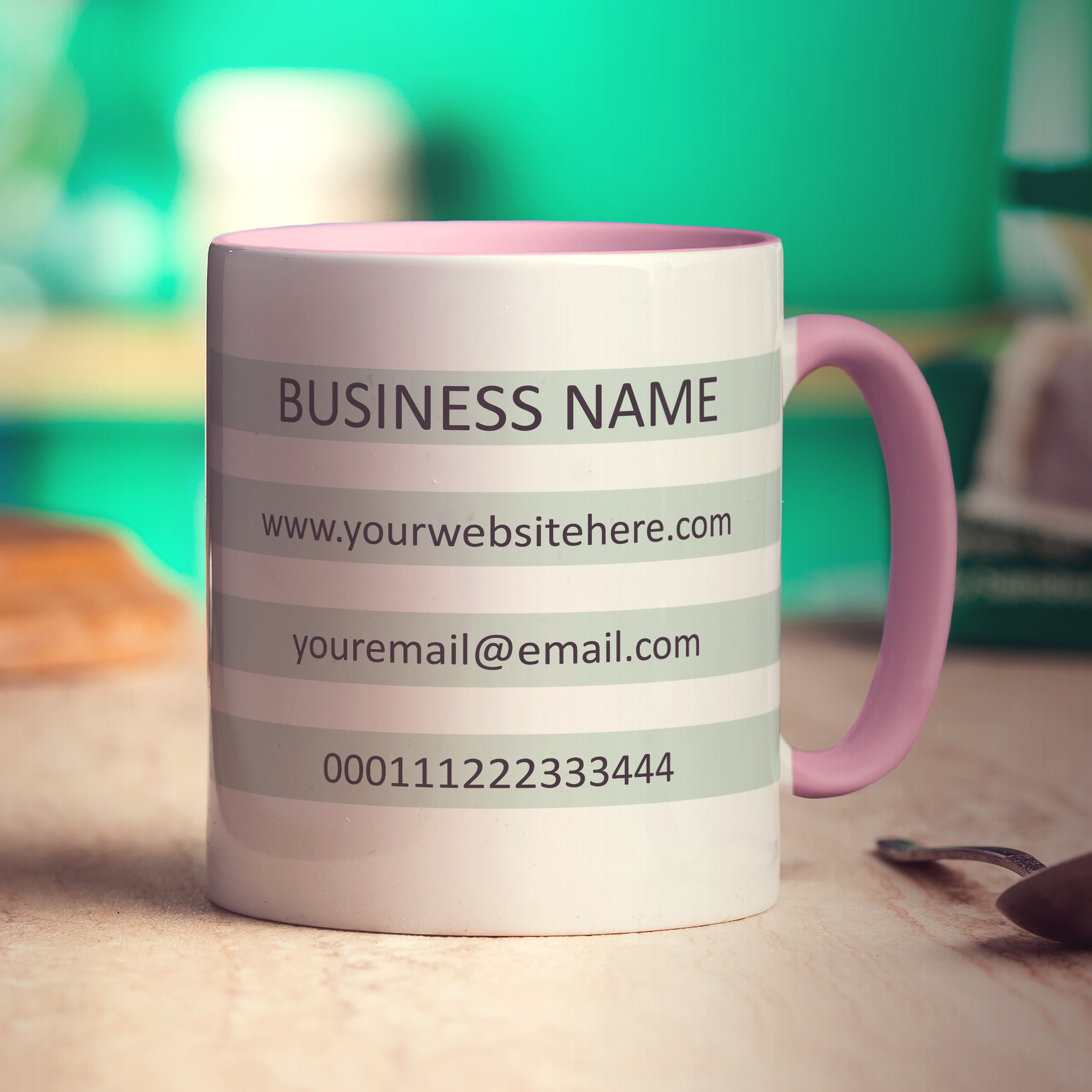 Promotional Mug with Details in Stripes