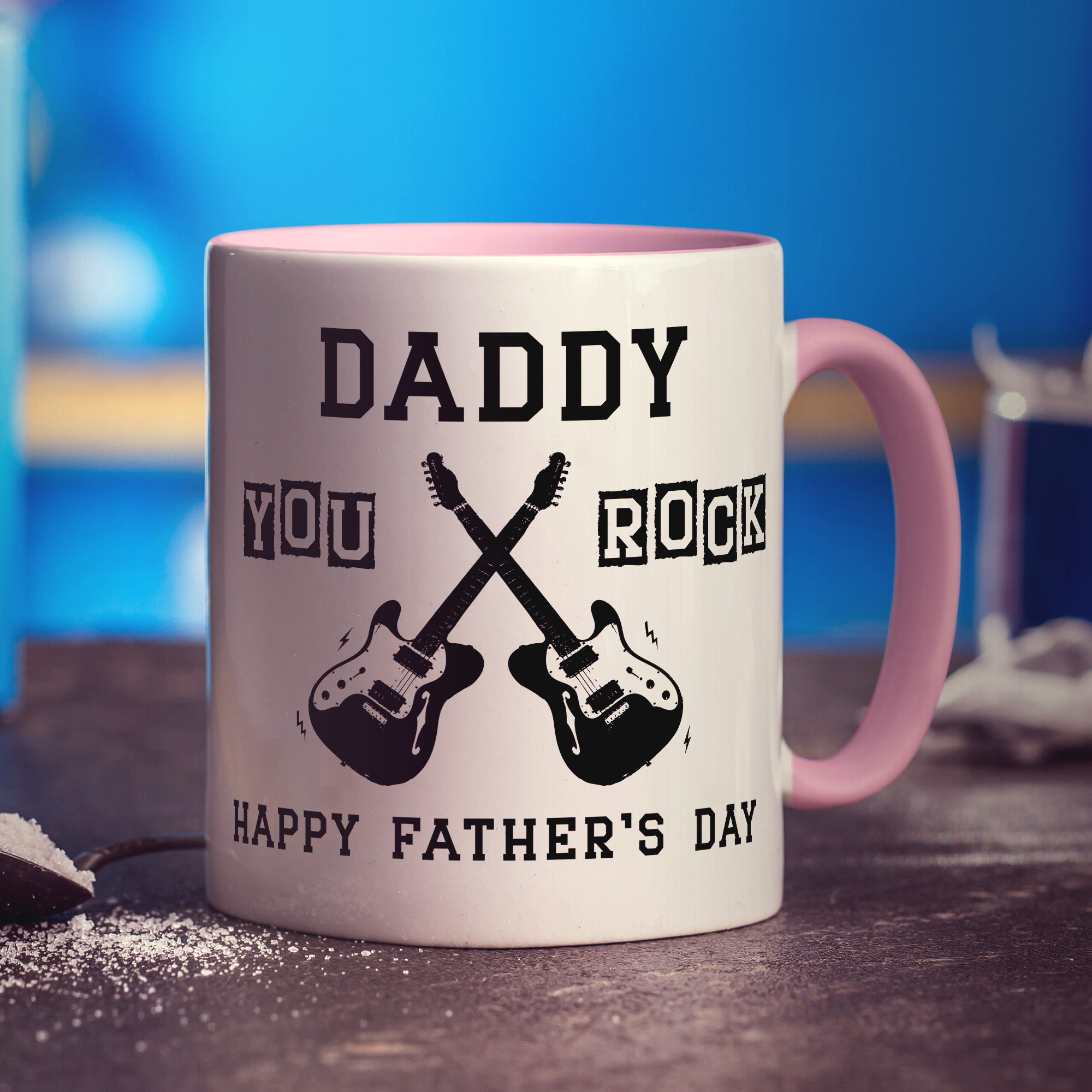 Daddy You Rock Photo Mug - Standard 330ml (11oz) / Pink