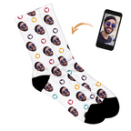 Love Hearts Personalised Socks - Plain White / Mens: 6-8 UK / 7-9 US