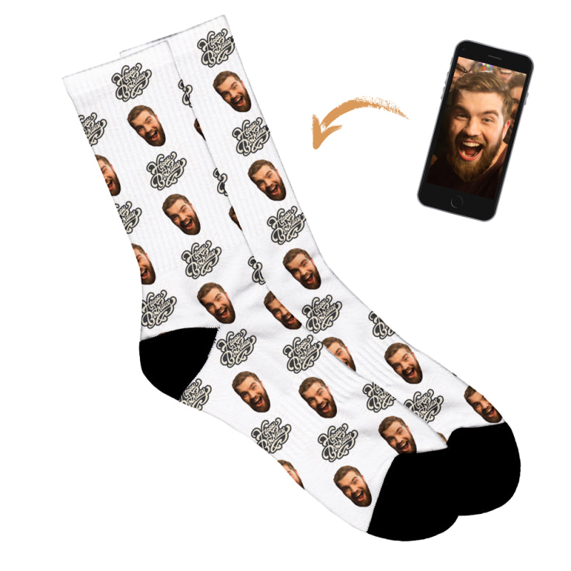 Vintage Birthday Personalised Socks - Plain White / Mens: 6-8 UK / 7-9 US