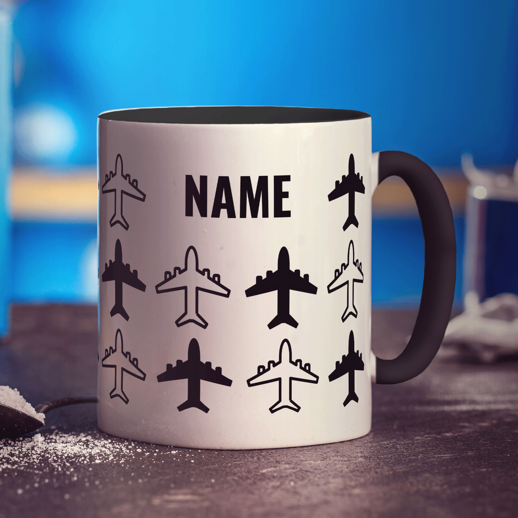 Planes Silhouette Personalised Mug