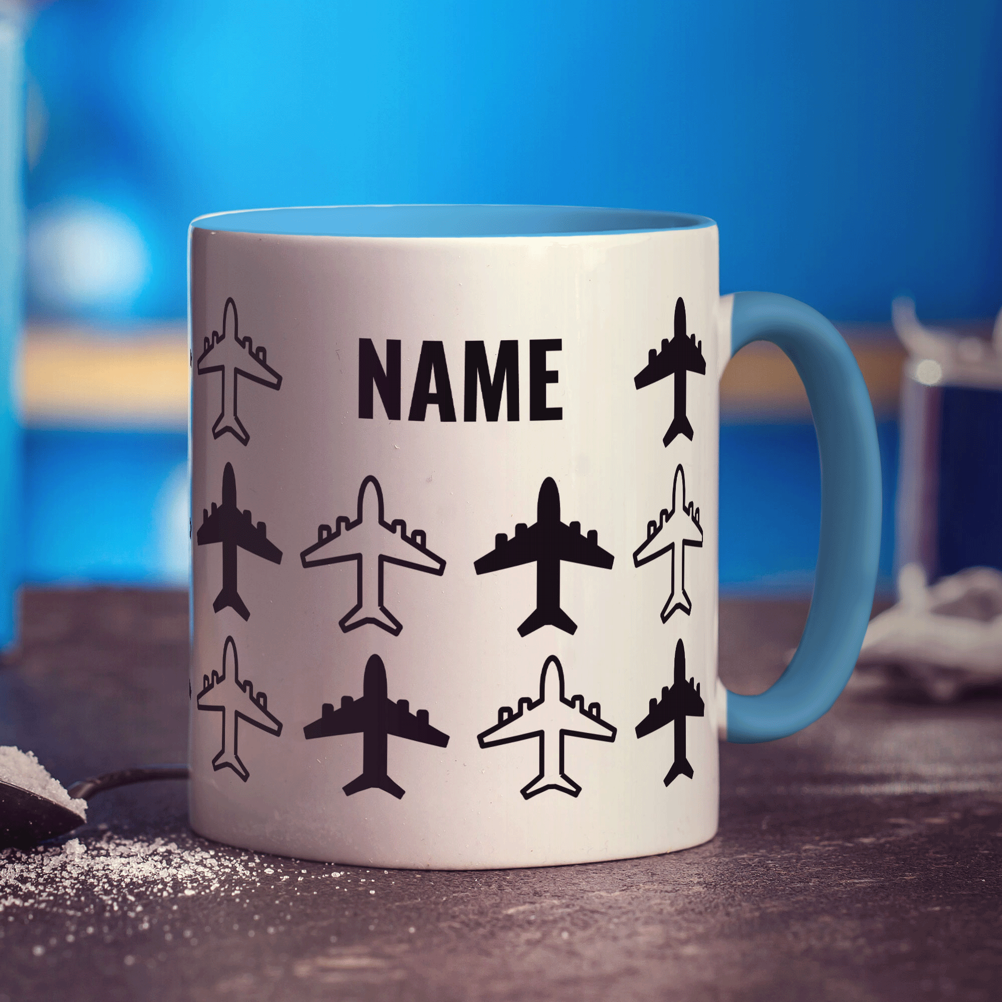 Planes Silhouette Personalised Mug