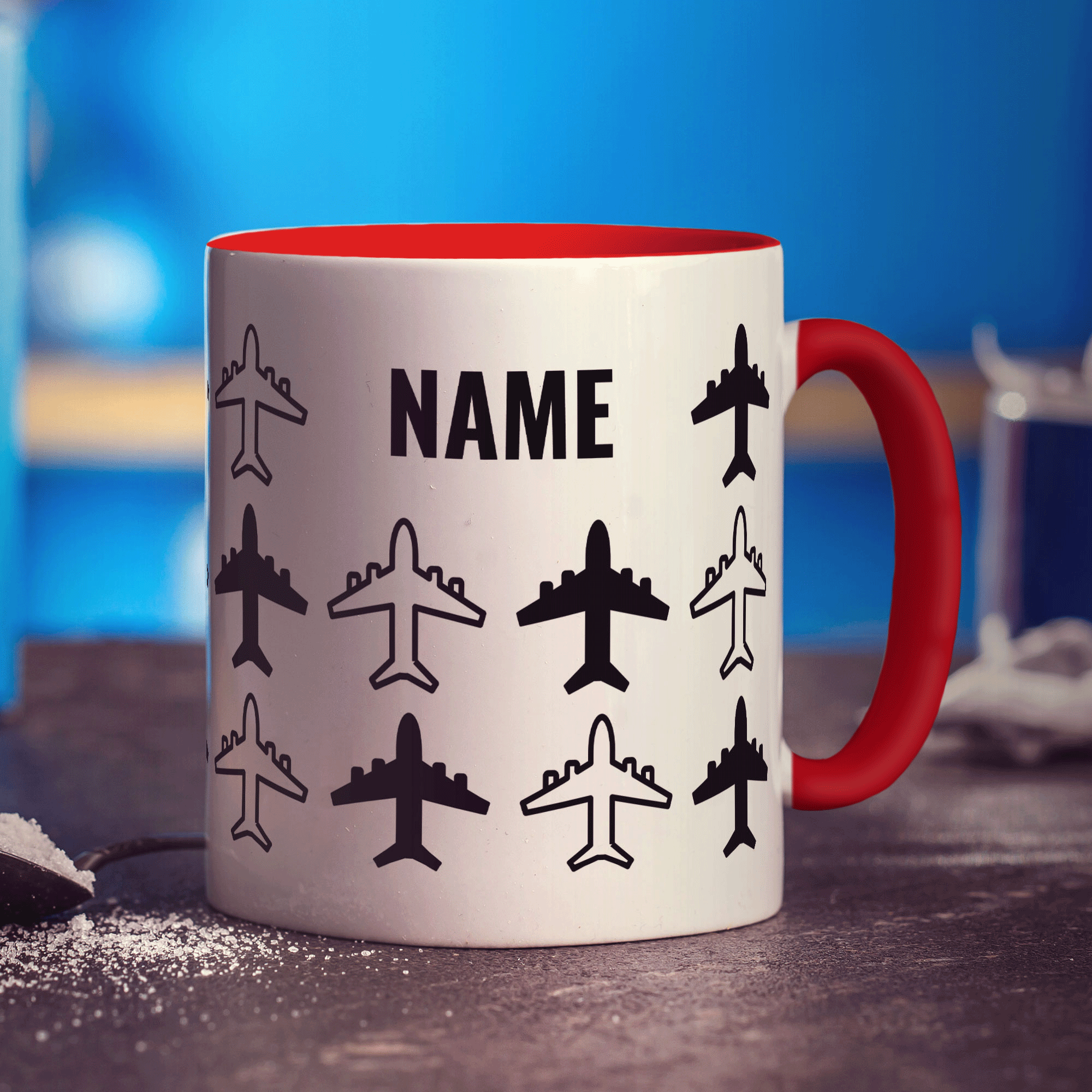 Planes Silhouette Personalised Mug