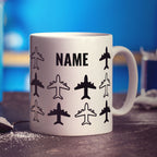 Planes Silhouette Personalised Mug - Standard 330ml (11oz) / White