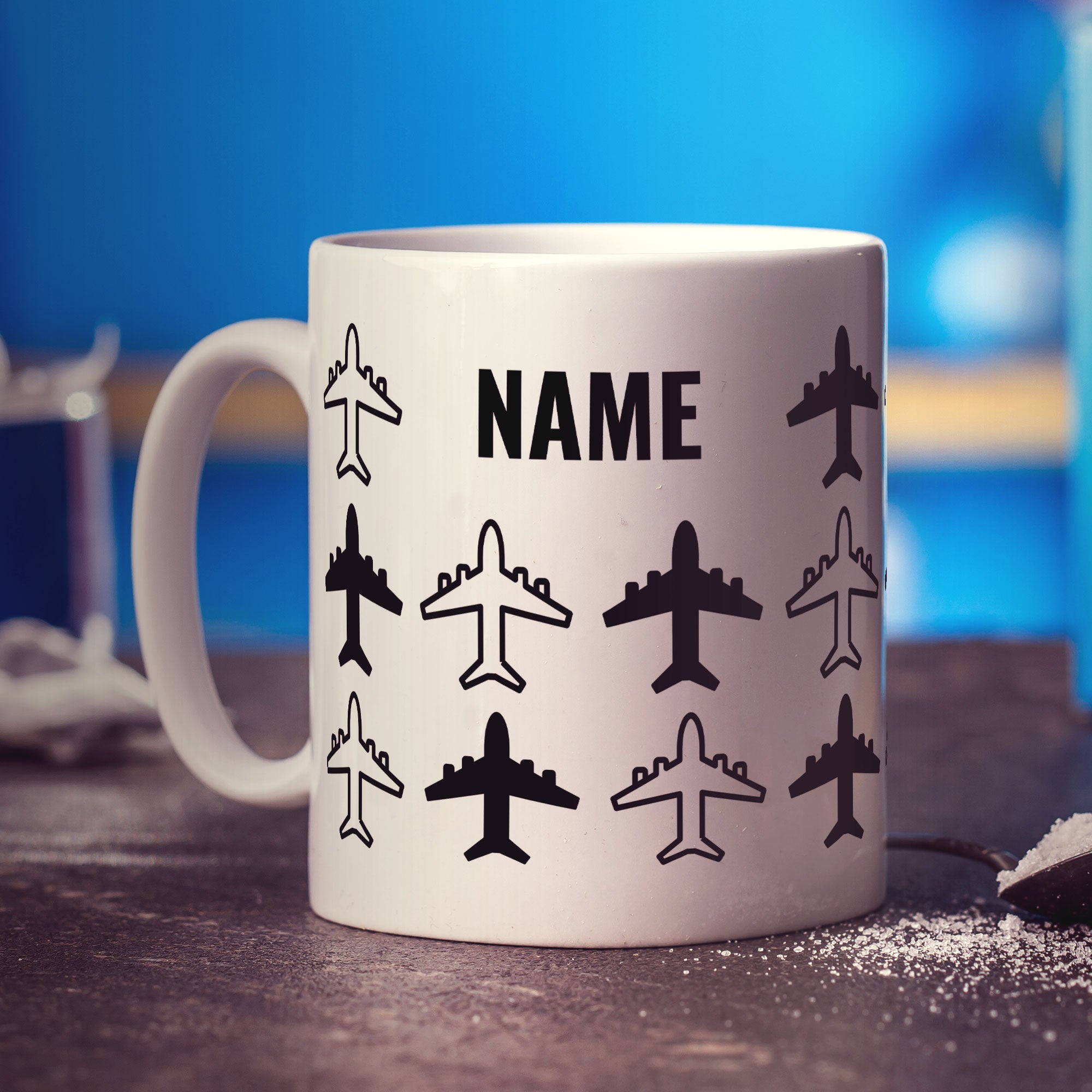 Planes Silhouette Personalised Mug