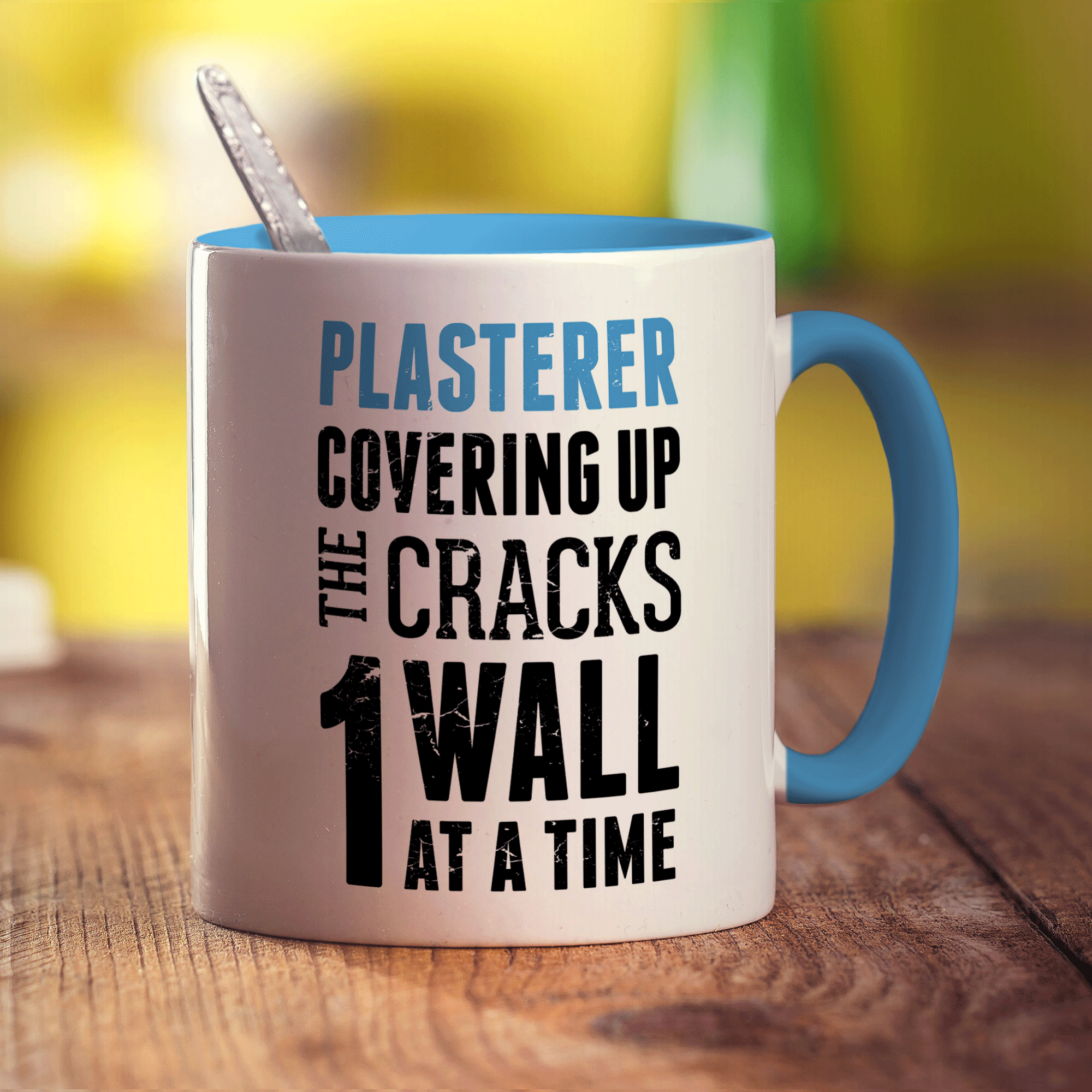 Plasterer - Covering Up the Cracks 1 Wall at a Time Mug - Standard 330ml (11oz) / Blue
