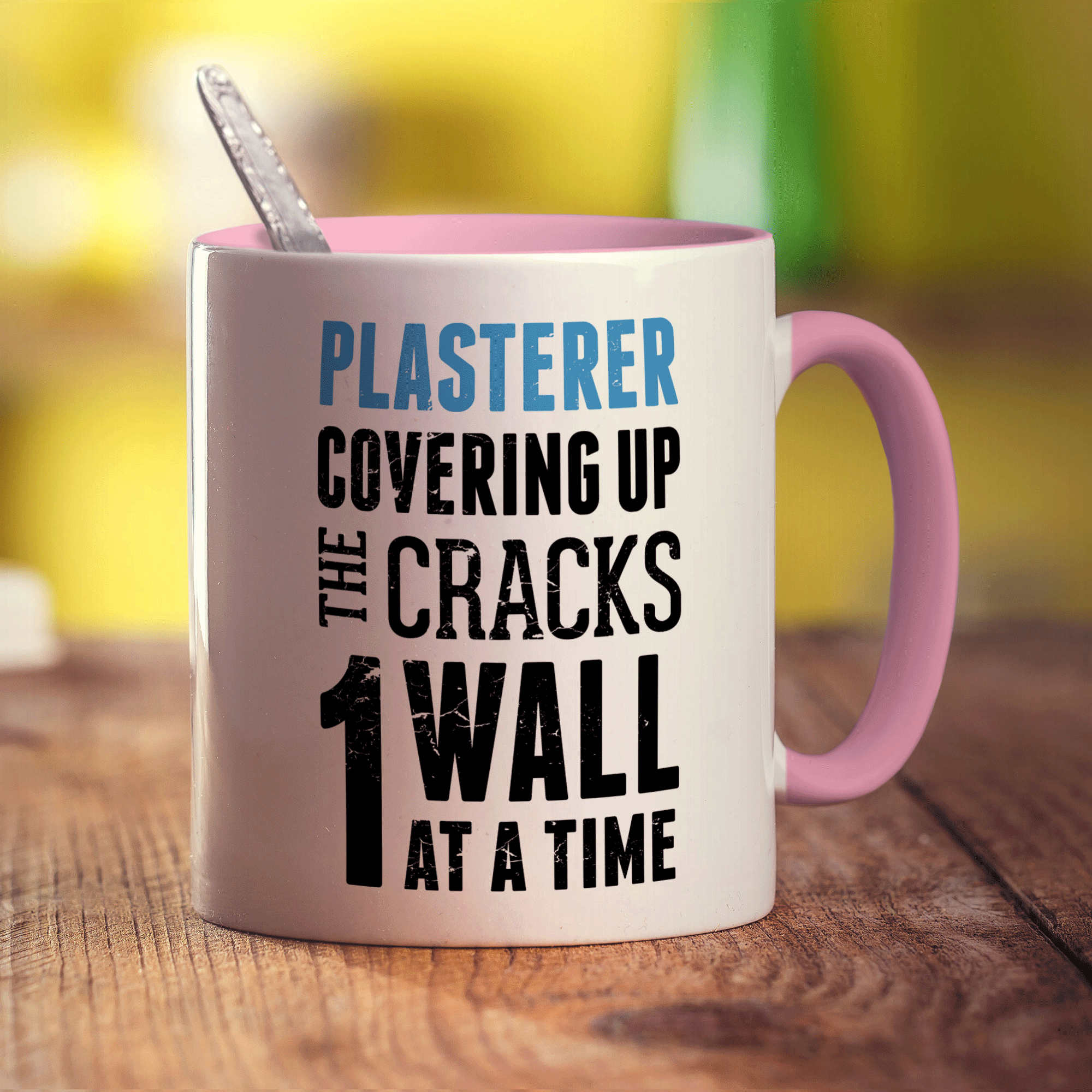 Plasterer - Covering Up the Cracks 1 Wall at a Time Mug - Standard 330ml (11oz) / Pink