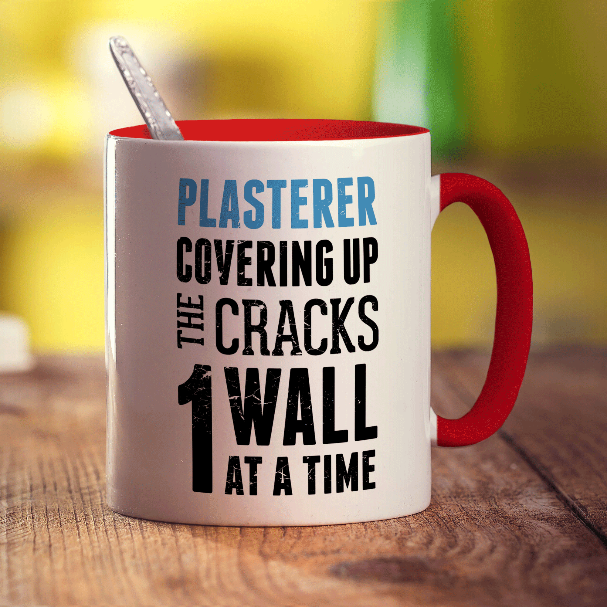 Plasterer - Covering Up the Cracks 1 Wall at a Time Mug - Standard 330ml (11oz) / Red