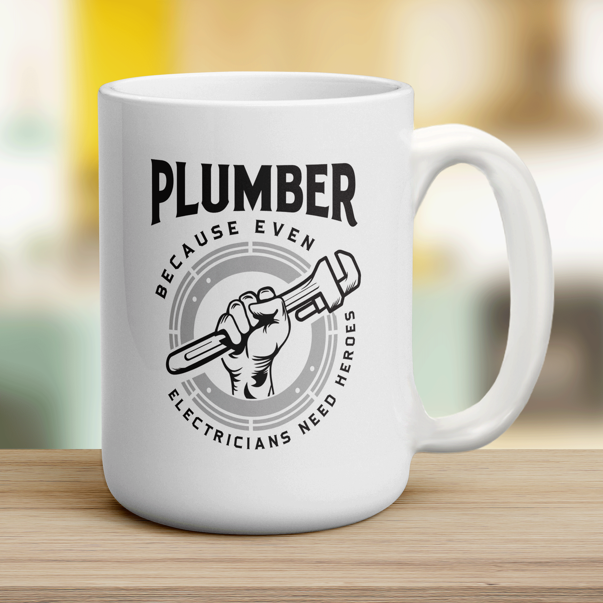 Plumber Because Even Electricians Need Heroes Mug - Jumbo 440ml (15oz) / White