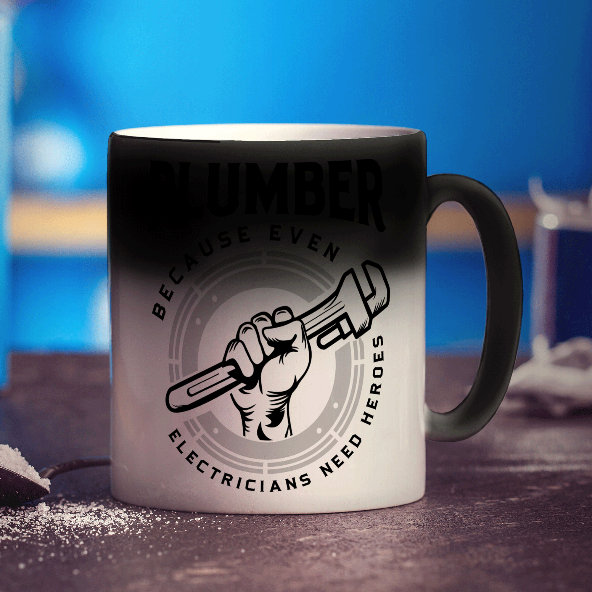 Plumber Because Even Electricians Need Heroes Mug - Standard 330ml (11oz) / Magic Mug