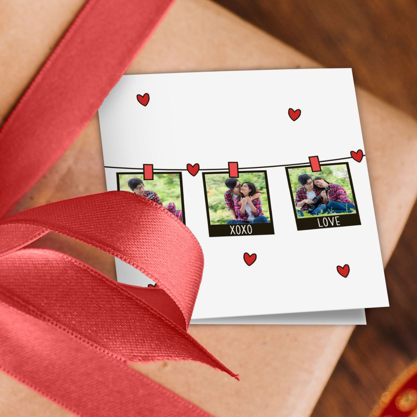 Polaroid Heart Photo Wrapping Paper