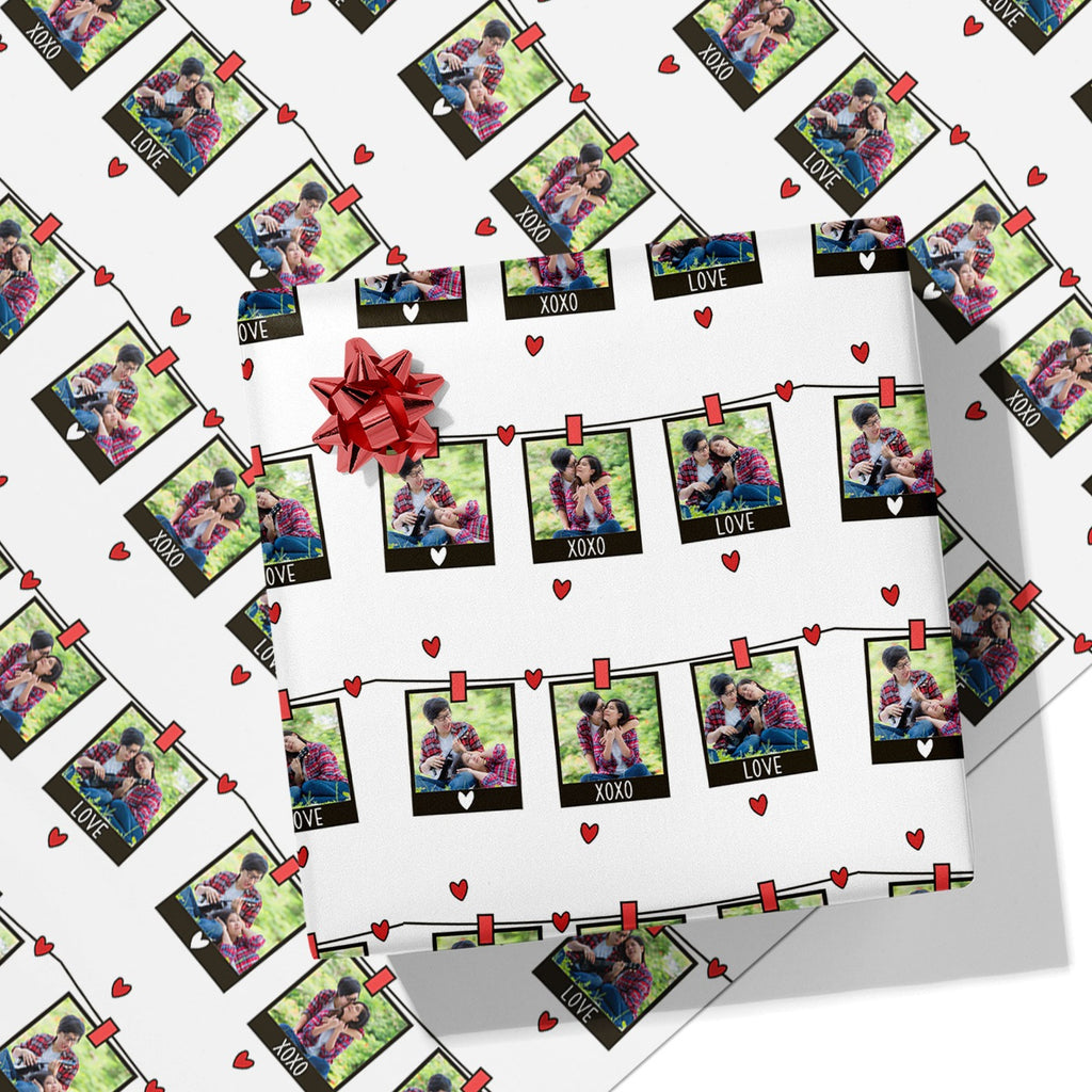 Polaroid Heart Photo Wrapping Paper