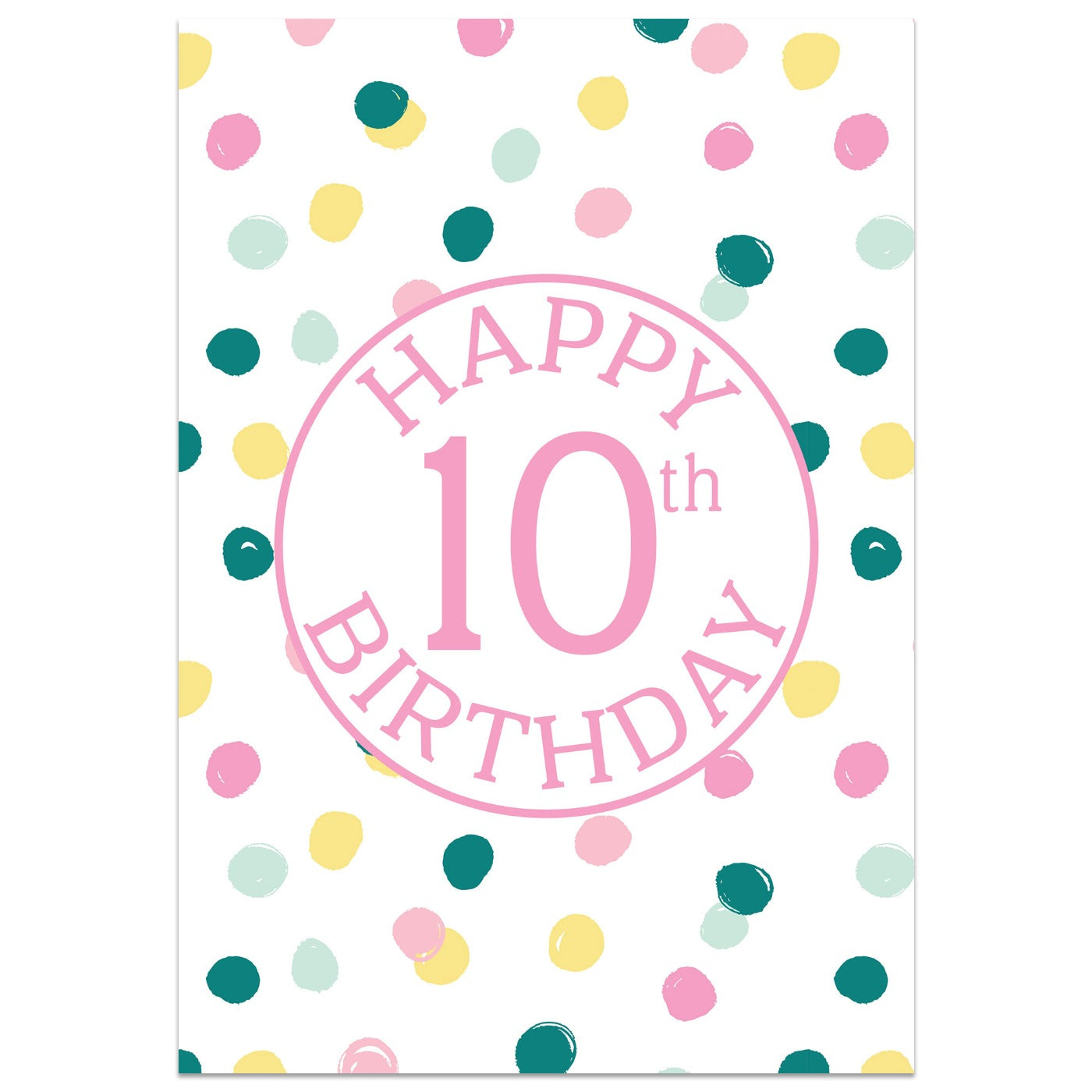 Polka Dot 10th Birthday Card