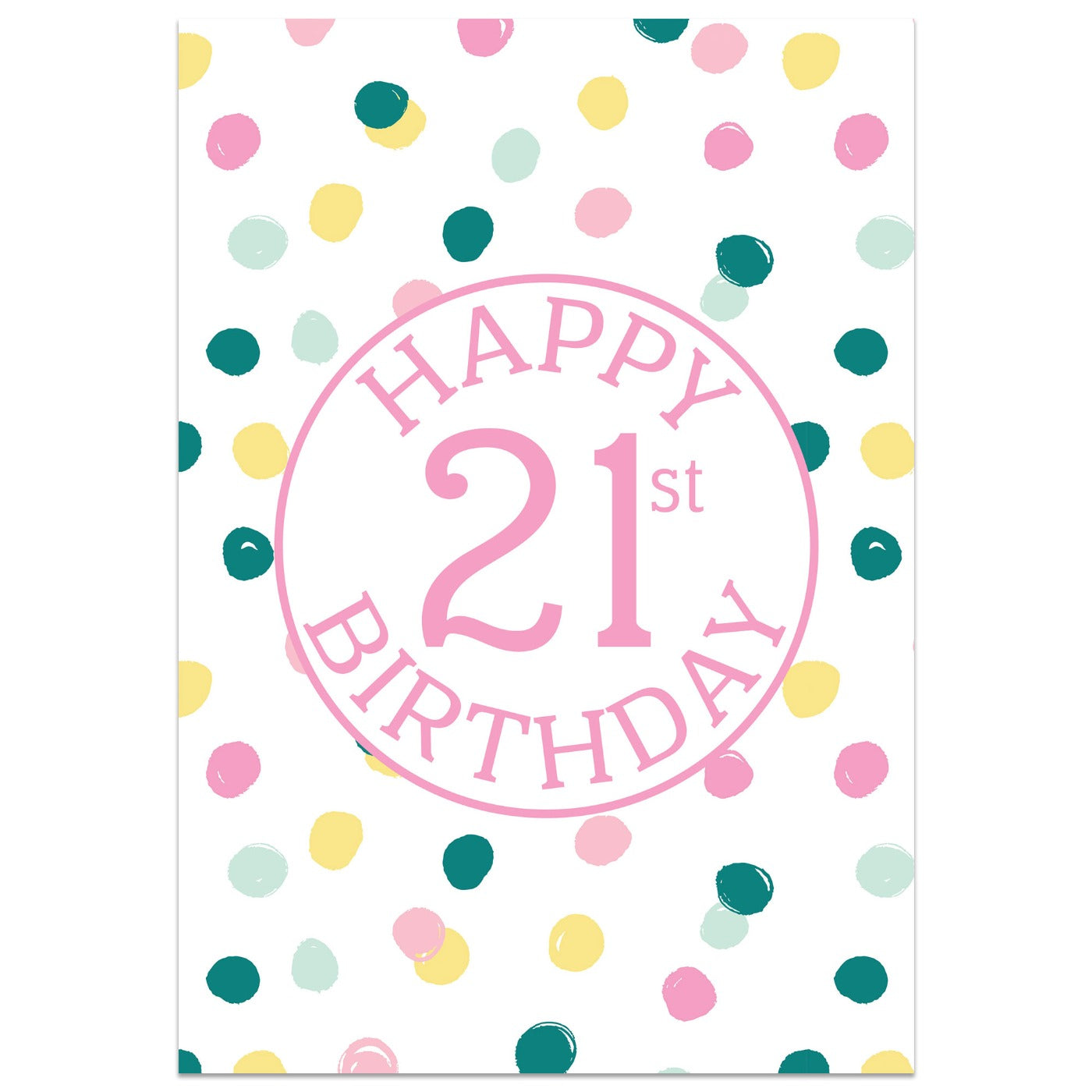 Polka Dot 21st Birthday Card
