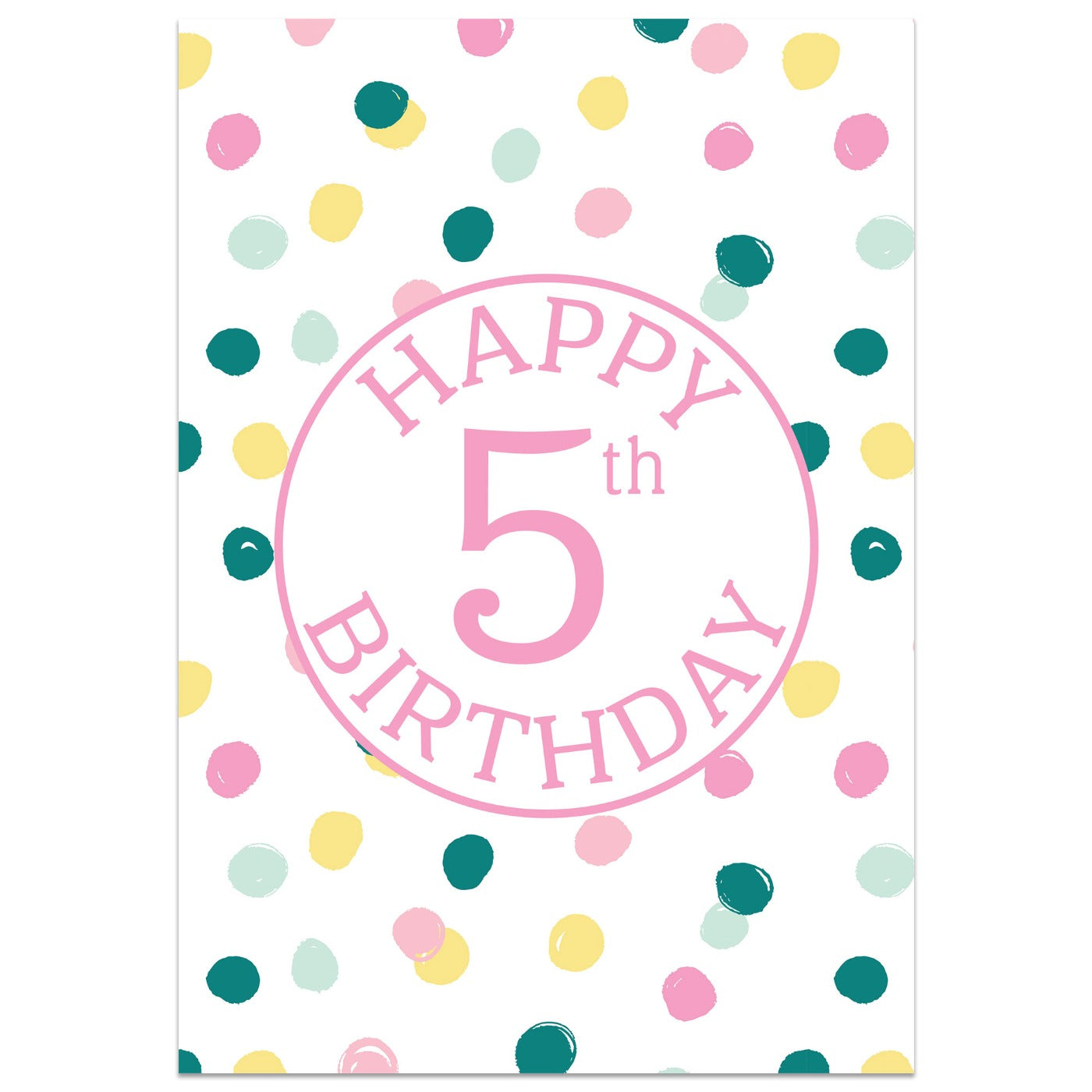 Polka Dot 5th Birthday Card