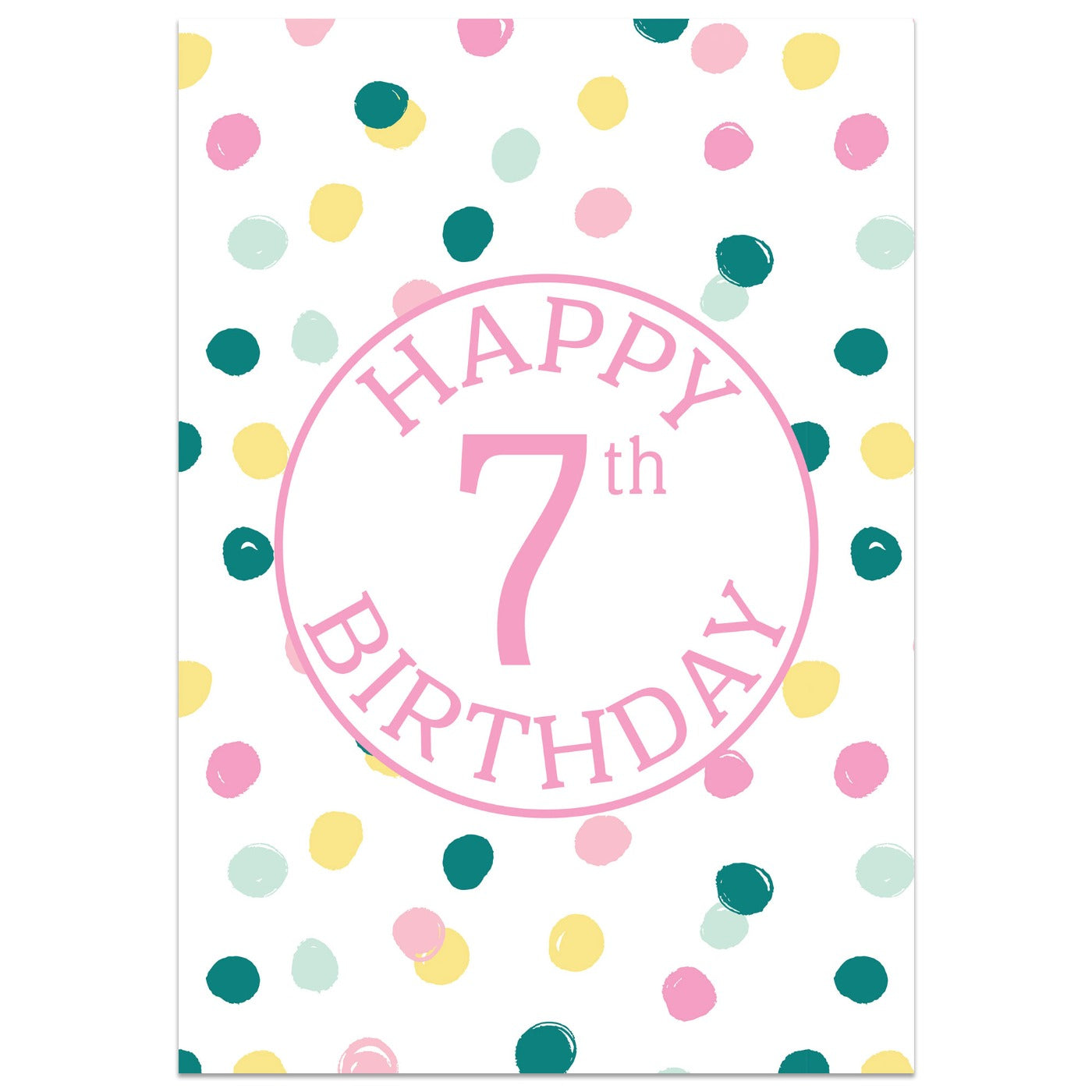 Polka Dot 7th Birthday Card