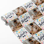 Polka Dot Father's Day Photo Wrapping Paper