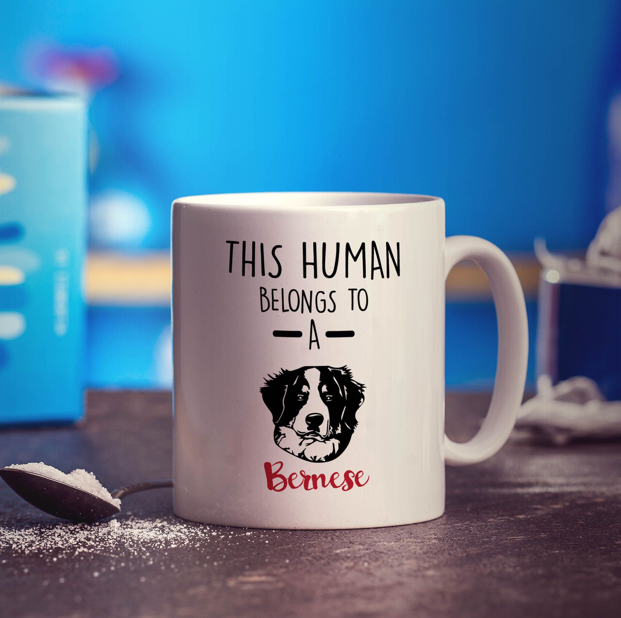 This Human Belongs To A Bernese Mug