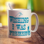 Wishing I Was Fishing Mug - Standard 330ml (11oz) / White