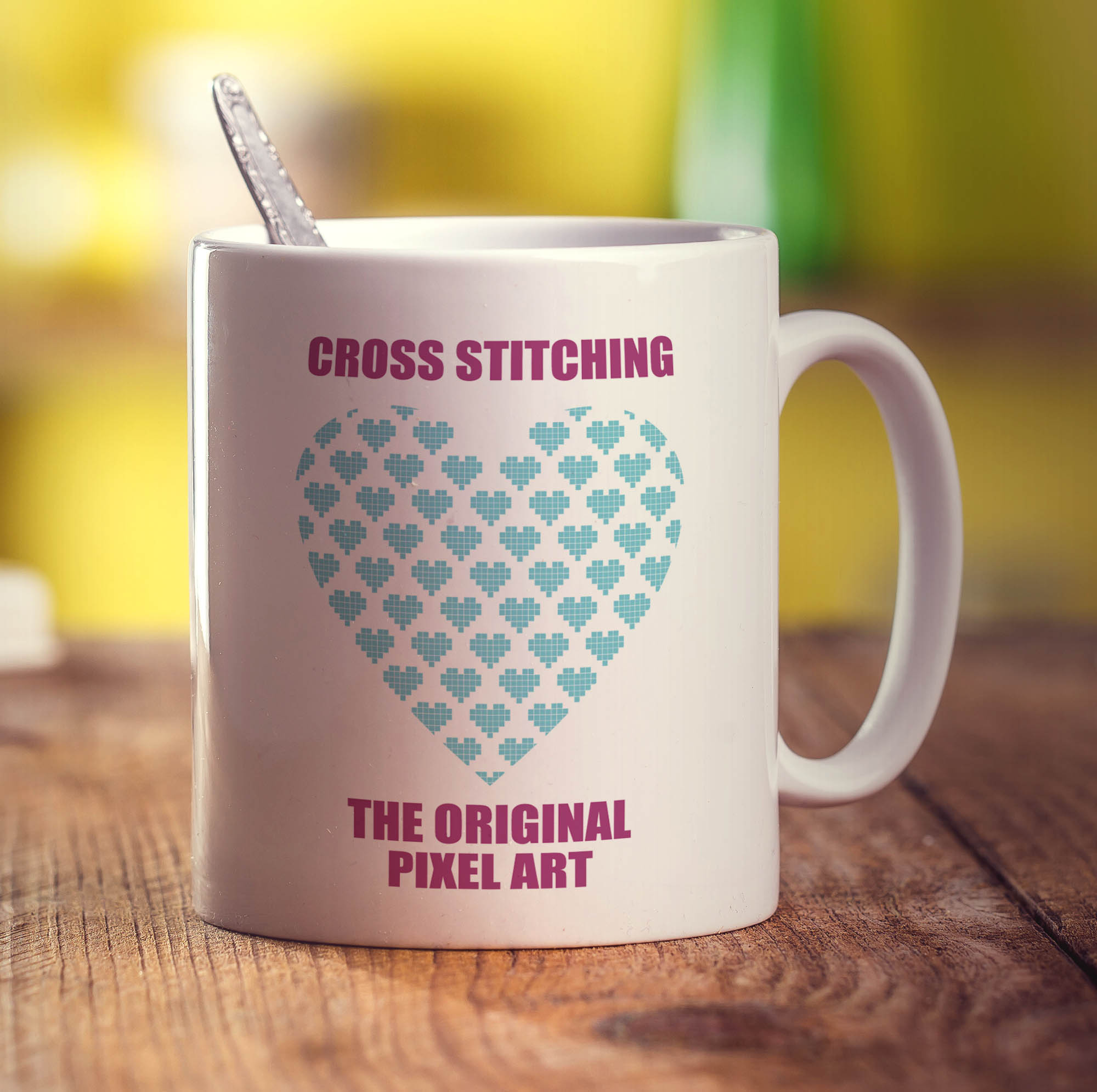 Cross Stitching The Original Pixel Art Mug - Standard 330ml (11oz) / White