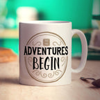 And The Adventures Begin Mug - Standard 330ml (11oz) / White
