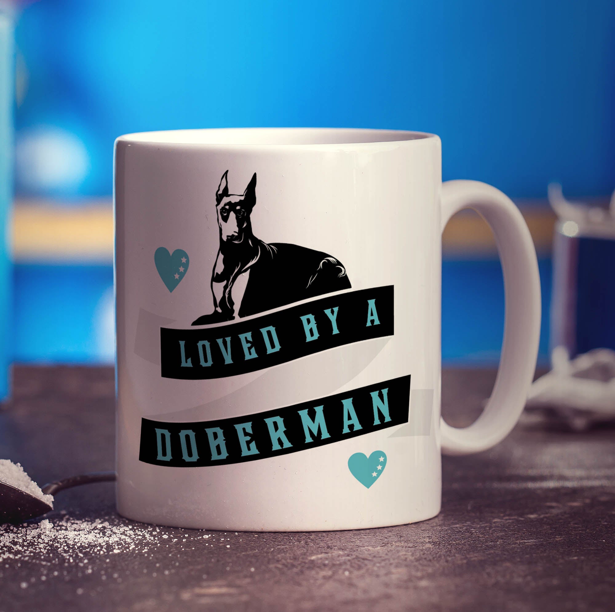 Loved By A Doberman Mug