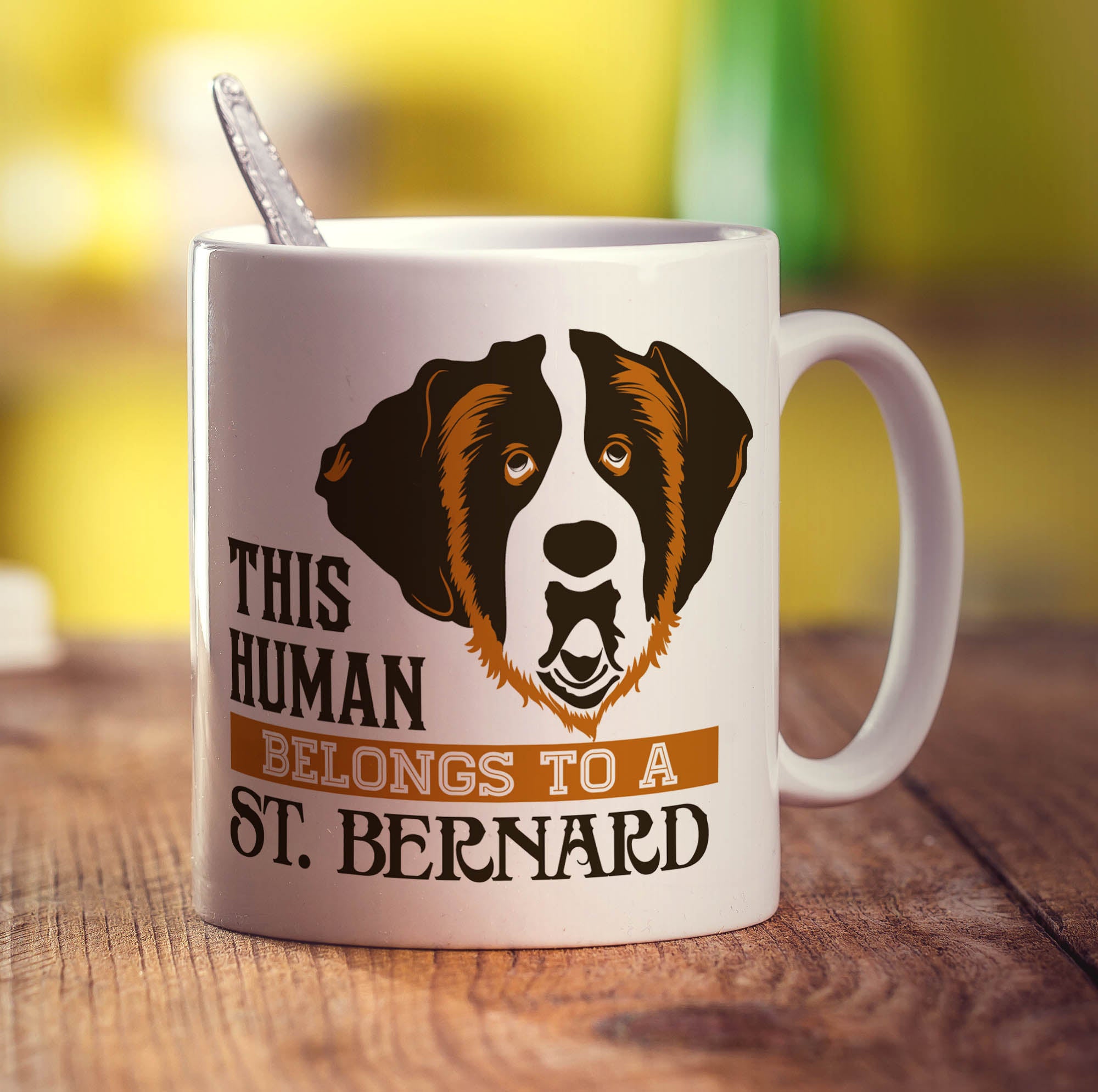 This Human Belongs To A St.Bernard Mug