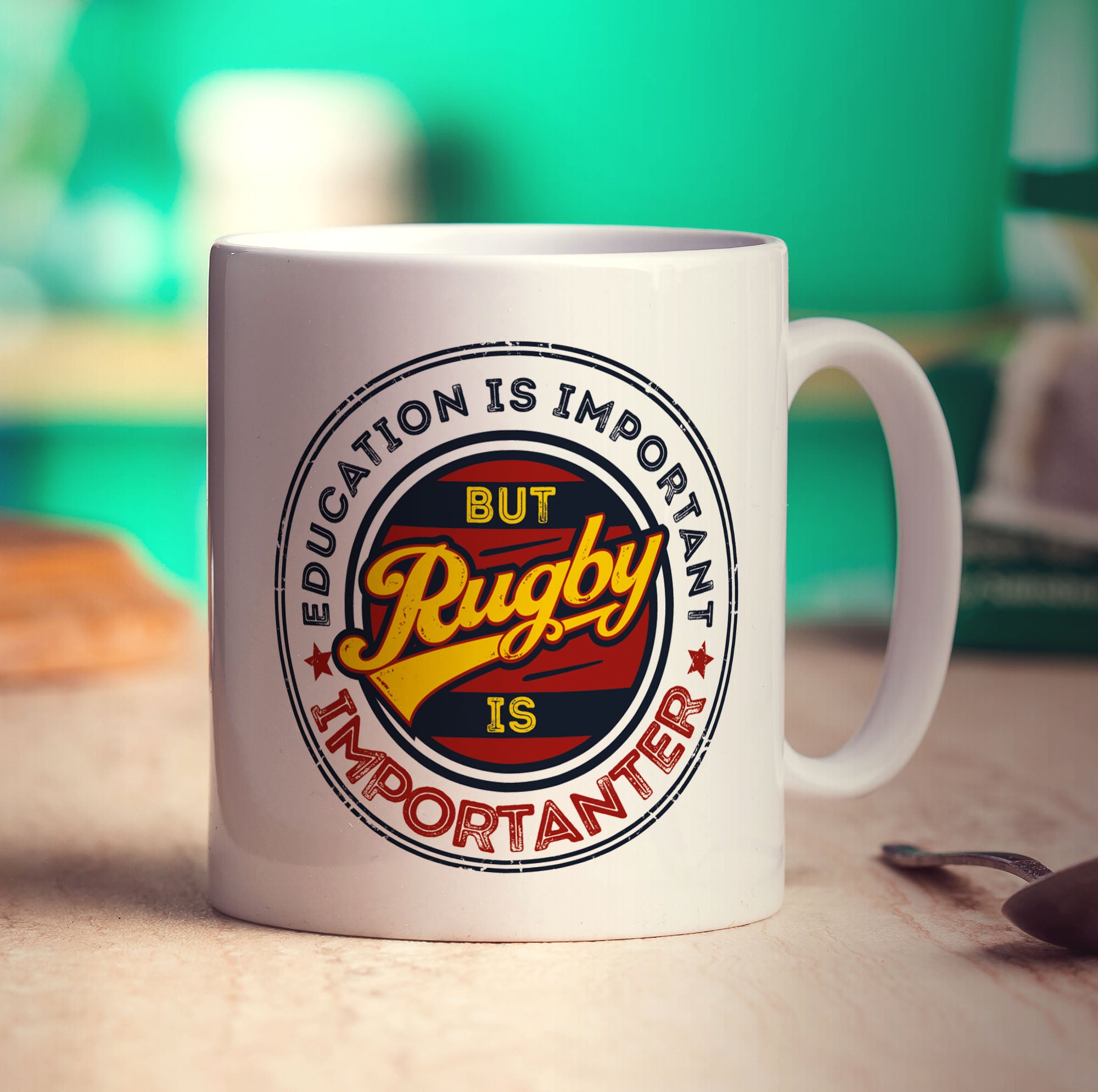 Education is Important But Rugby is Importanter Mug