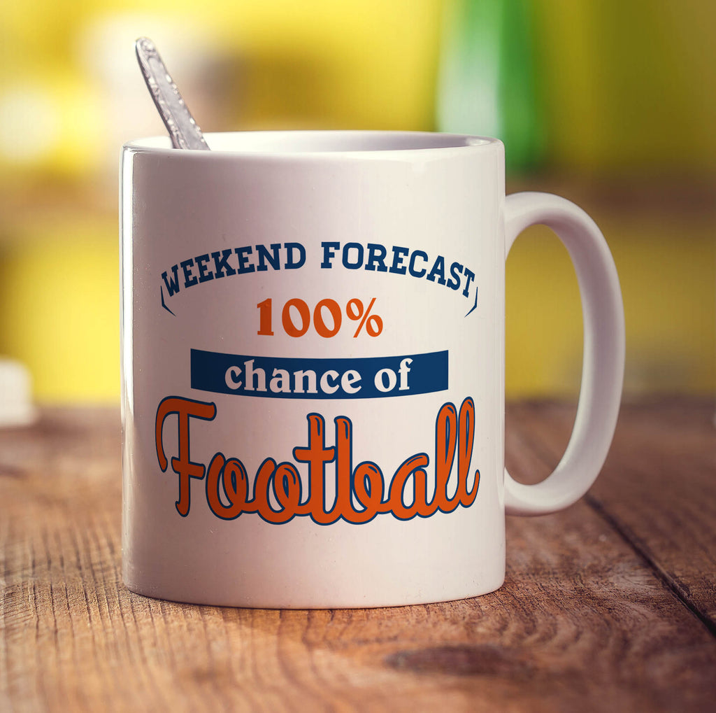 Weekend Forecast 100% Chance of Football Mug - Standard 330ml (11oz) / White