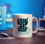 Skate, Eat, Sleep, Repeat Mug - Standard 330ml (11oz) / White