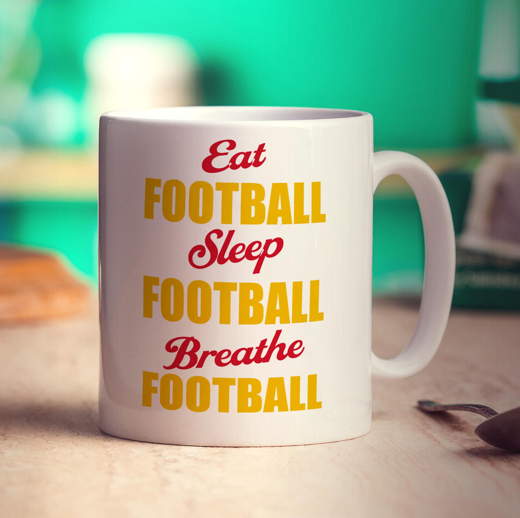 Eat Football, Sleep Football, Breathe Football Mug - Standard 330ml (11oz) / White