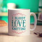 I Bloody Love Knitting Mug - Standard 330ml (11oz) / White