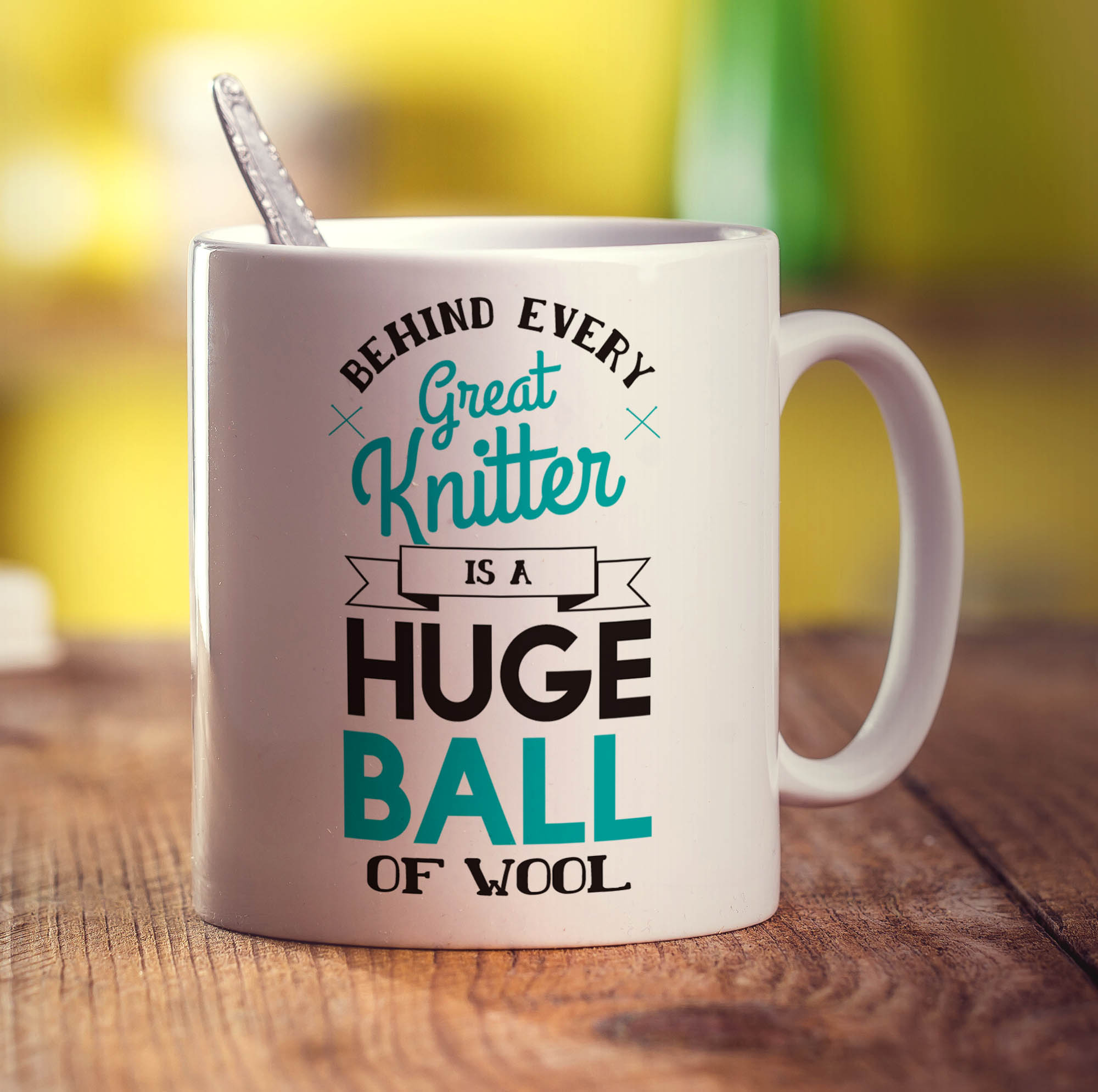 Behind Every Great Knitter is a Huge Ball of Wool Mug - Standard 330ml (11oz) / White
