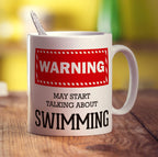 Warning! May Start Talking About Swimming Mug - Standard 330ml (11oz) / White