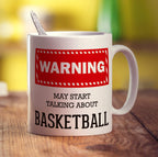 Warning! May Start Talking About Basketball Mug - Standard 330ml (11oz) / White