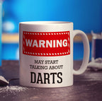 Warning! May Start Talking About Darts Mug - Standard 330ml (11oz) / White