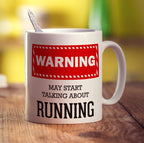 Warning! May Start Talking About Running Mug - Standard 330ml (11oz) / White